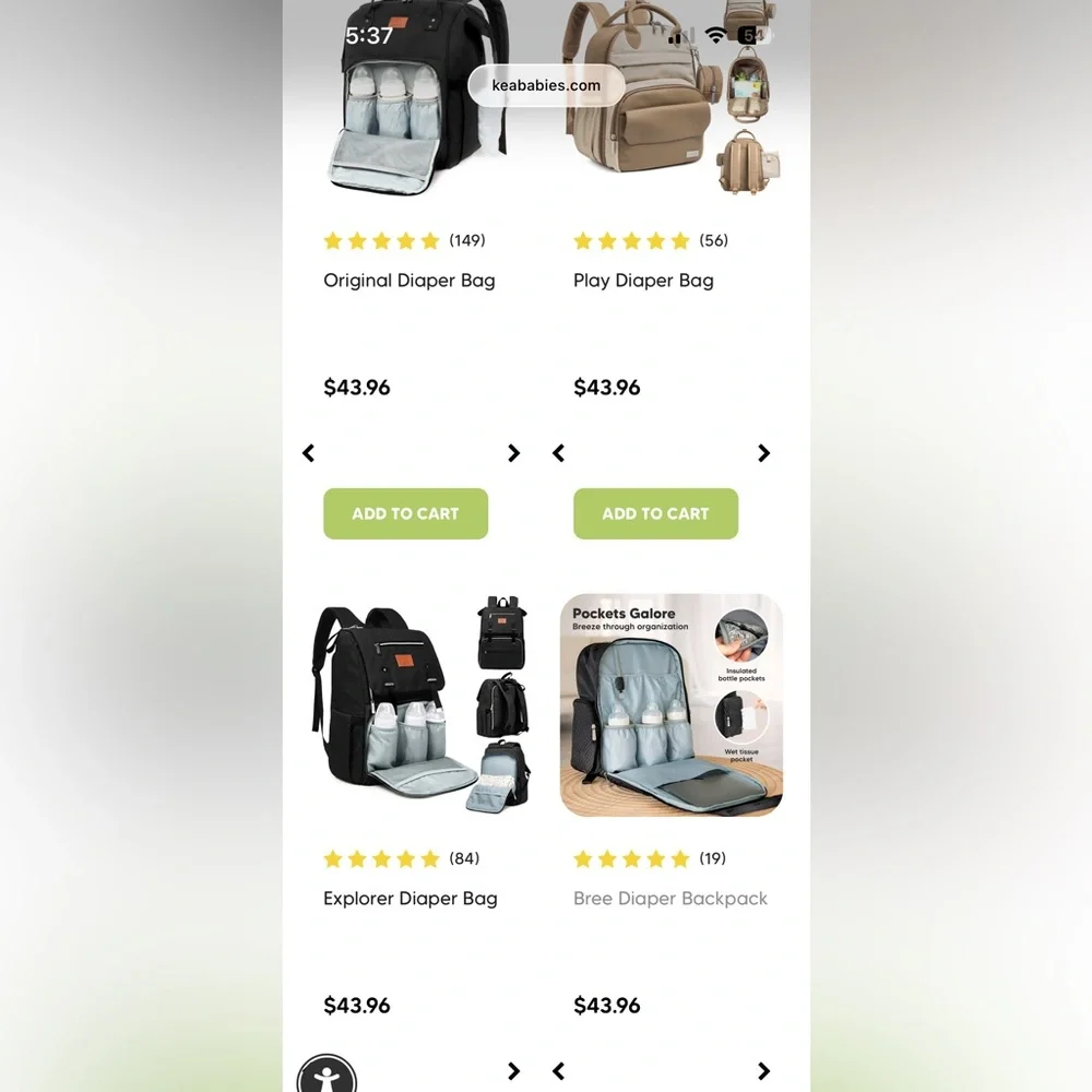 Keababies gray backpack